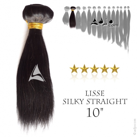 Tissage brésilien naturel Lisse - Cheveux Vierges et Remy - 10 pouces 25 cm