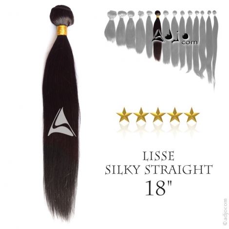 Tissage brésilien Lisse - Cheveux Naturels Vierges et Remy - 18", 100 grammes