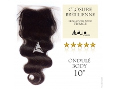 Closure Tissage brésilien Ondulé Body - Cheveux Vierges et Remy - 10 pouces