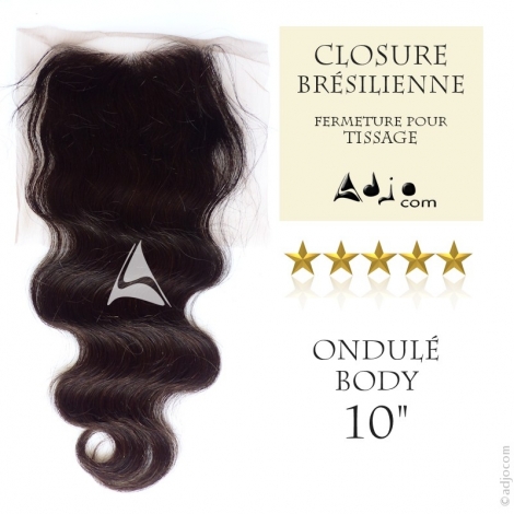 Closure Tissage brésilien Ondulé Body - Cheveux Vierges et Remy - 10 pouces