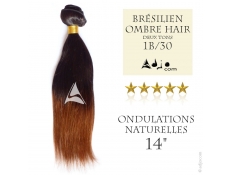 Tissage brésilien Ombre Hair 1B/30 - Cheveux Brésiliens Naturels à ondulations naturelles - 14 pouces