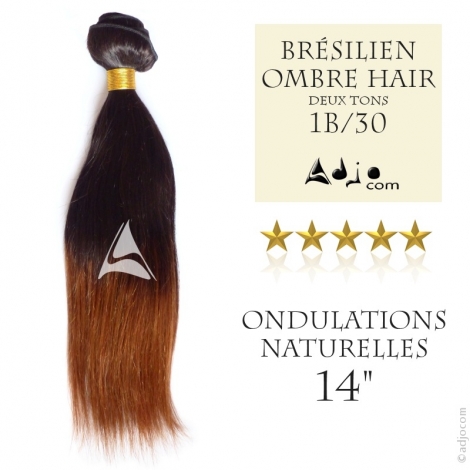 Tissage brésilien Ombre Hair 1B/30 - Cheveux Brésiliens Naturels à ondulations naturelles - 14 pouces